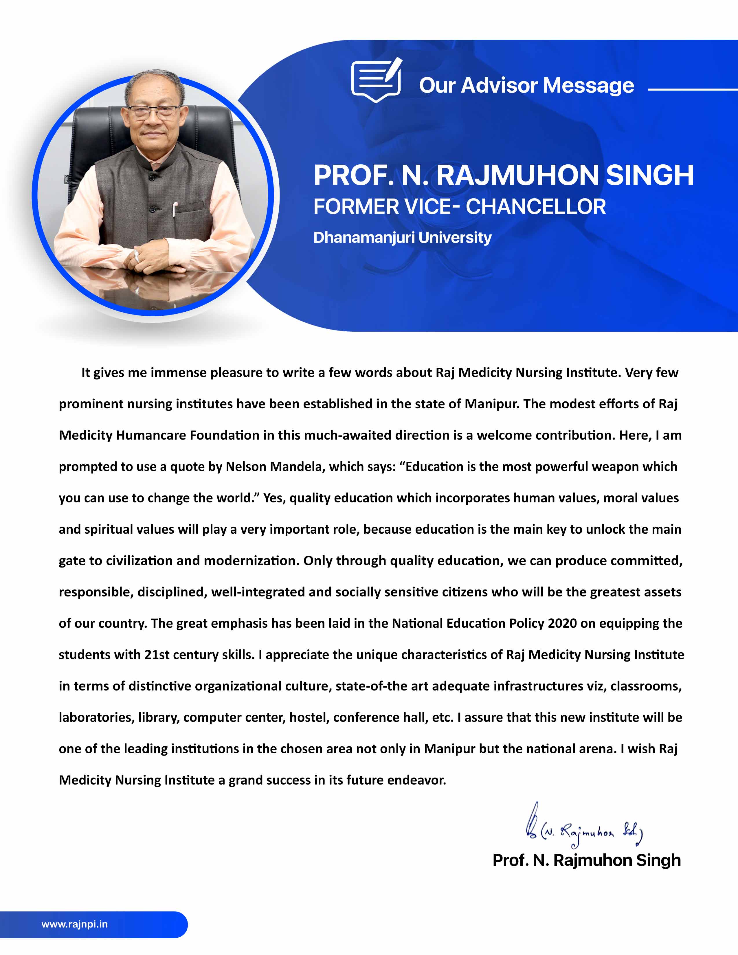 Prof. N. Rajmuhon Singh